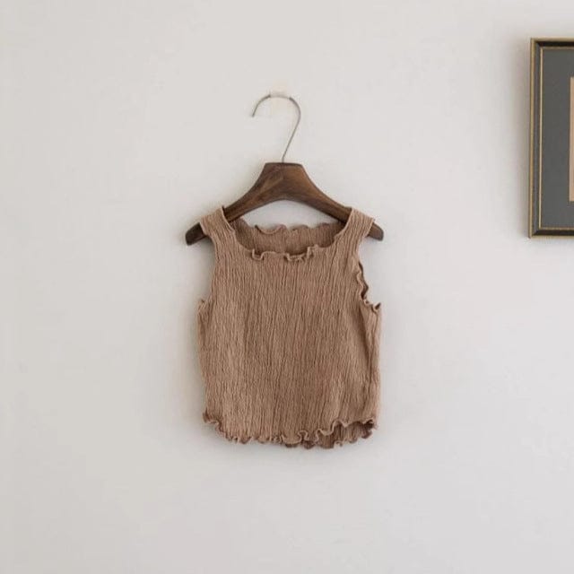 タンクトップ・キャミソール・ノースリーブトップス プリーツ加工ノースリーブタンクトップ【mh0009850】