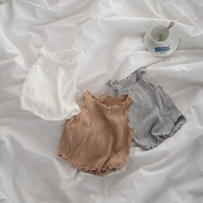 タンクトップ・キャミソール・ノースリーブトップス プリーツ加工ノースリーブタンクトップ【mh0009850】