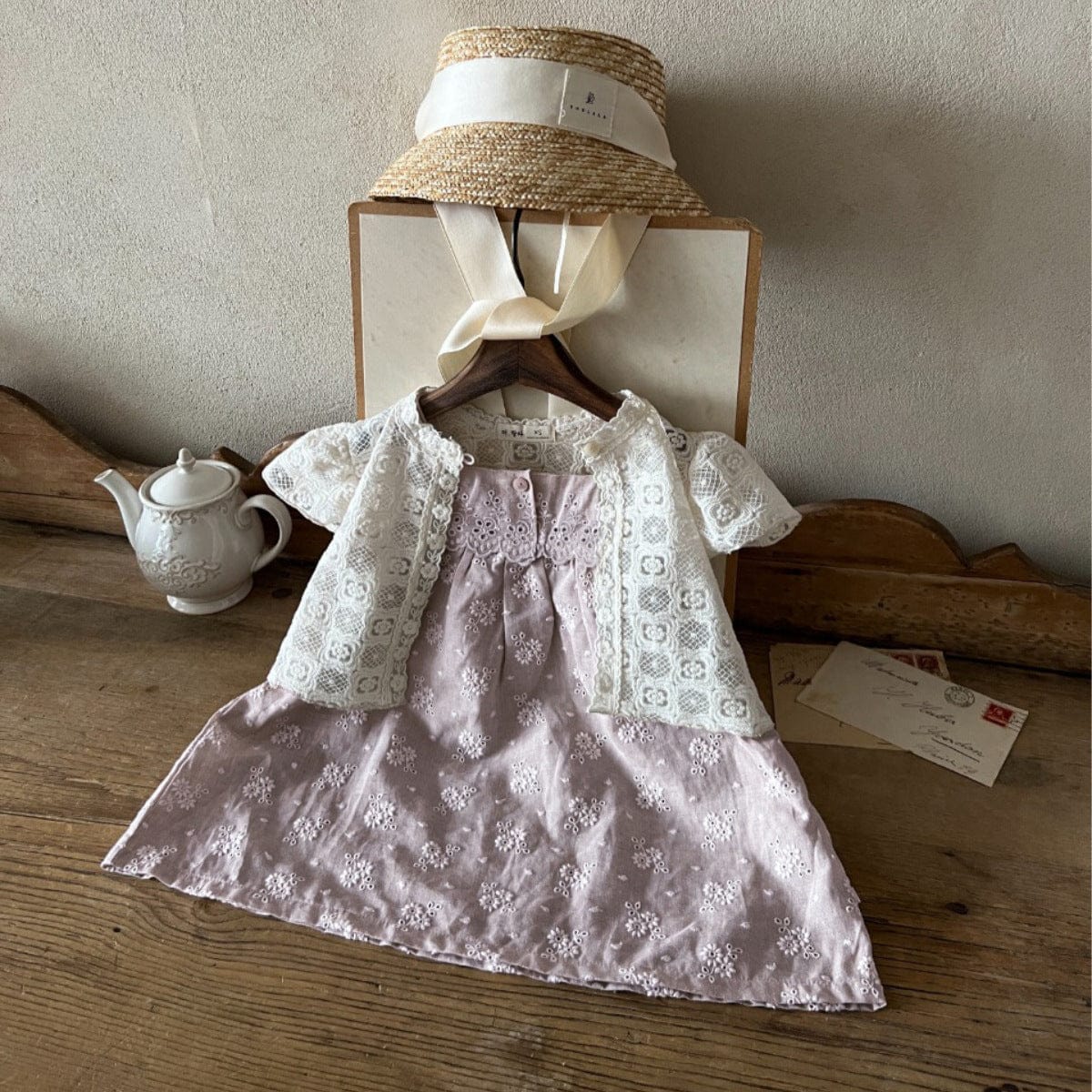 ノースリーブワンピース フラワー刺繍レースキャミソールワンピース【mh0009855】