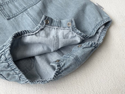 ノースリーブジャンプスーツ デニムノースリーブロンパース/ジャンプスーツ【mh0009979】