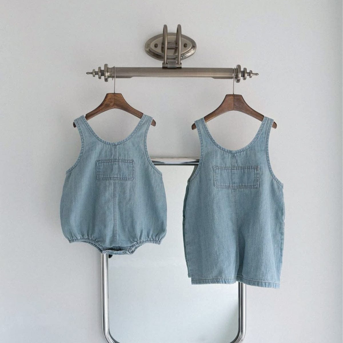 ノースリーブジャンプスーツ デニムノースリーブロンパース/ジャンプスーツ【mh0009979】