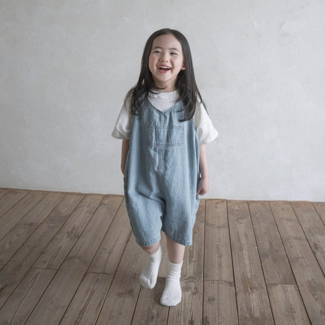 ノースリーブジャンプスーツ デニムノースリーブロンパース/ジャンプスーツ【mh0009979】