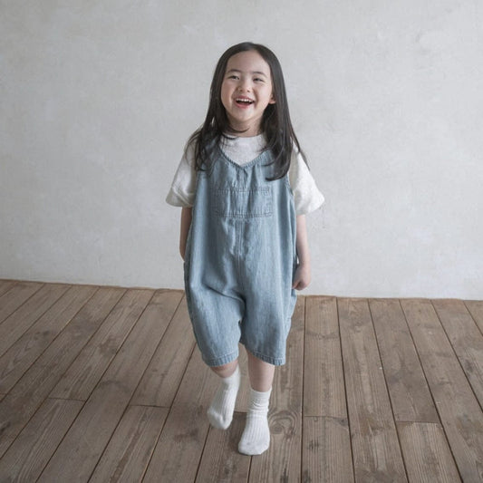 ノースリーブジャンプスーツ デニムノースリーブロンパース/ジャンプスーツ【mh0009979】