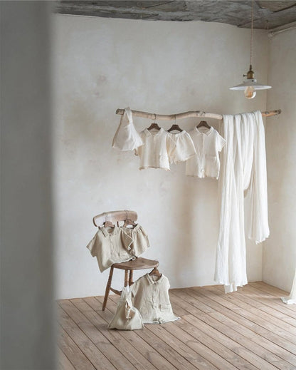 半袖ロンパース シンプルコットン半袖シャツショートジャンプスーツ【mh0009985】