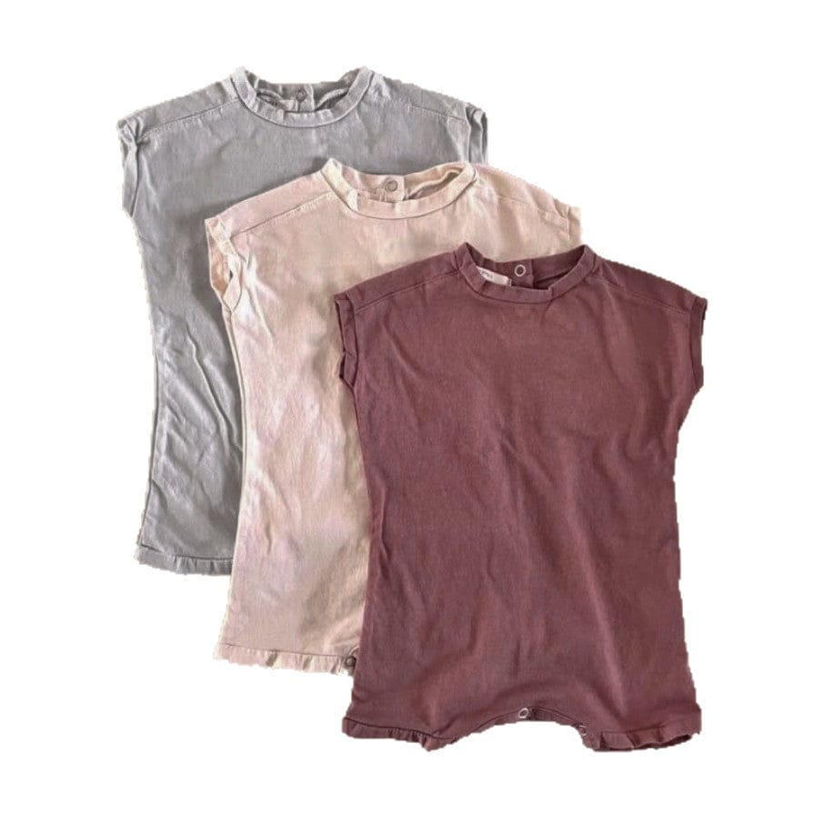 半袖ロンパース シンプルベーシックノースリーブロンパース【mh0009986】