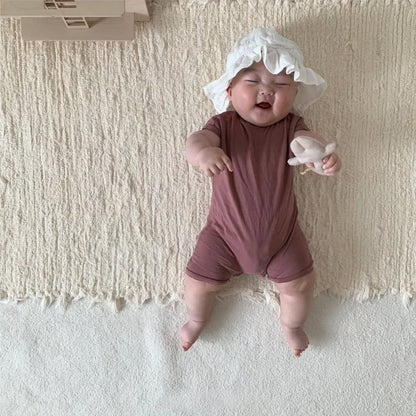 半袖ロンパース シンプルベーシックノースリーブロンパース【mh0009986】