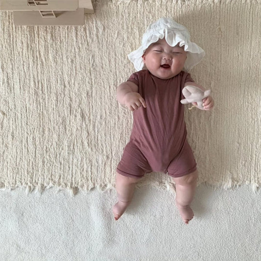 半袖ロンパース シンプルベーシックノースリーブロンパース【mh0009986】