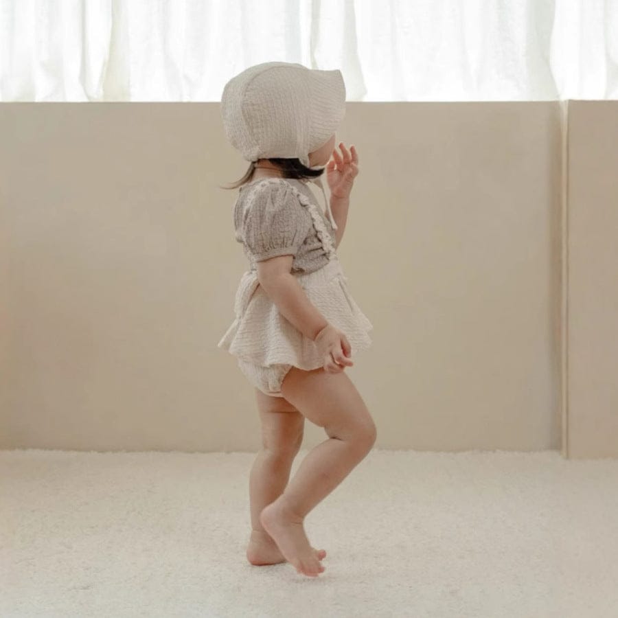 ブルマパンツ フリルショルダースカートサスペンダーブルマパンツ+ボンネット帽子セット【mh0009990】