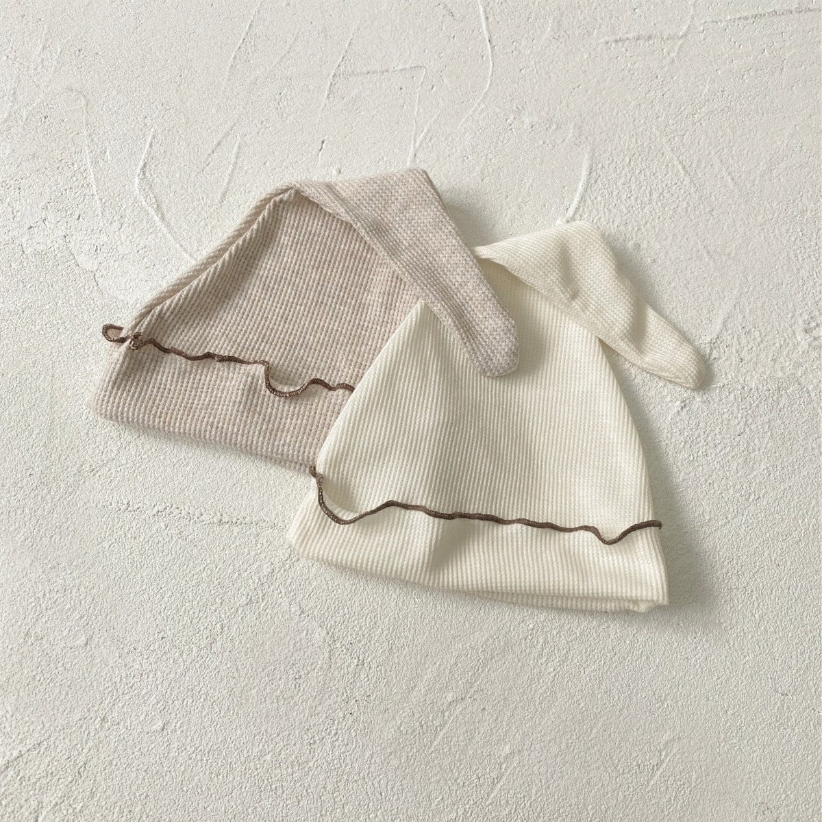 半袖セットアップ メロウフリルワッフル半袖肌着+ハイウエストパンツ/とんがりキャップ帽子【mh0009992】