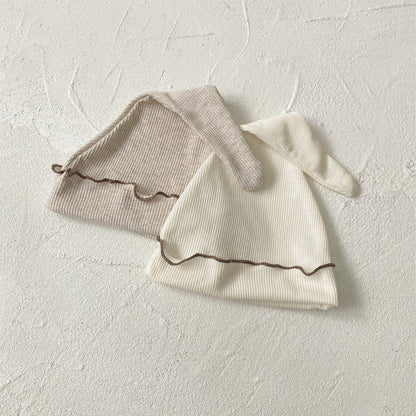 半袖セットアップ メロウフリルワッフル半袖肌着+ハイウエストパンツ/とんがりキャップ帽子【mh0009992】