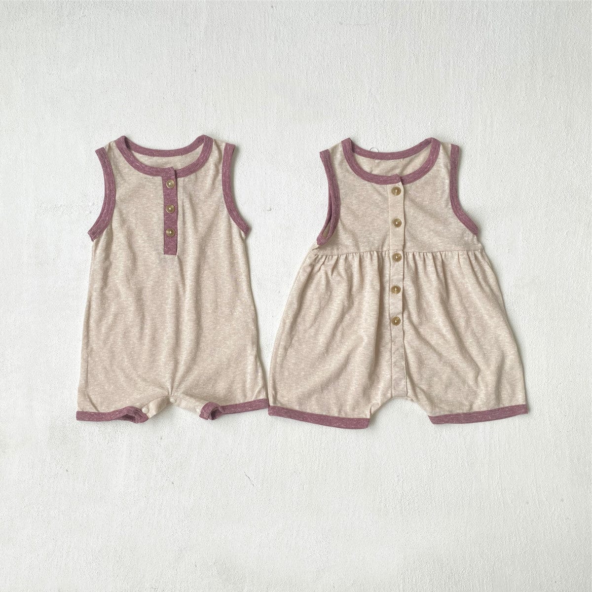 ノースリーブロンパース ヘンリーネックノースリーブジャンプスーツ【mh0009994】