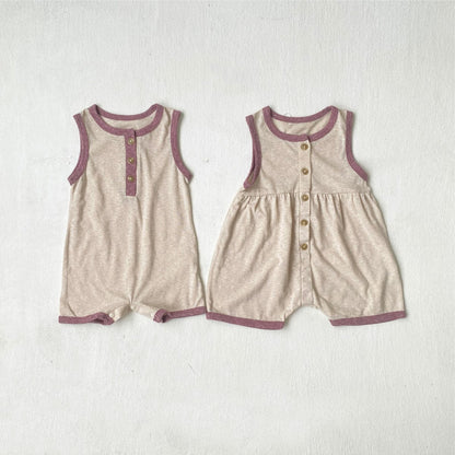 ノースリーブロンパース ヘンリーネックノースリーブジャンプスーツ【mh0009994】