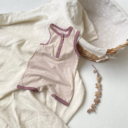 ノースリーブロンパース ヘンリーネックノースリーブジャンプスーツ【mh0009994】