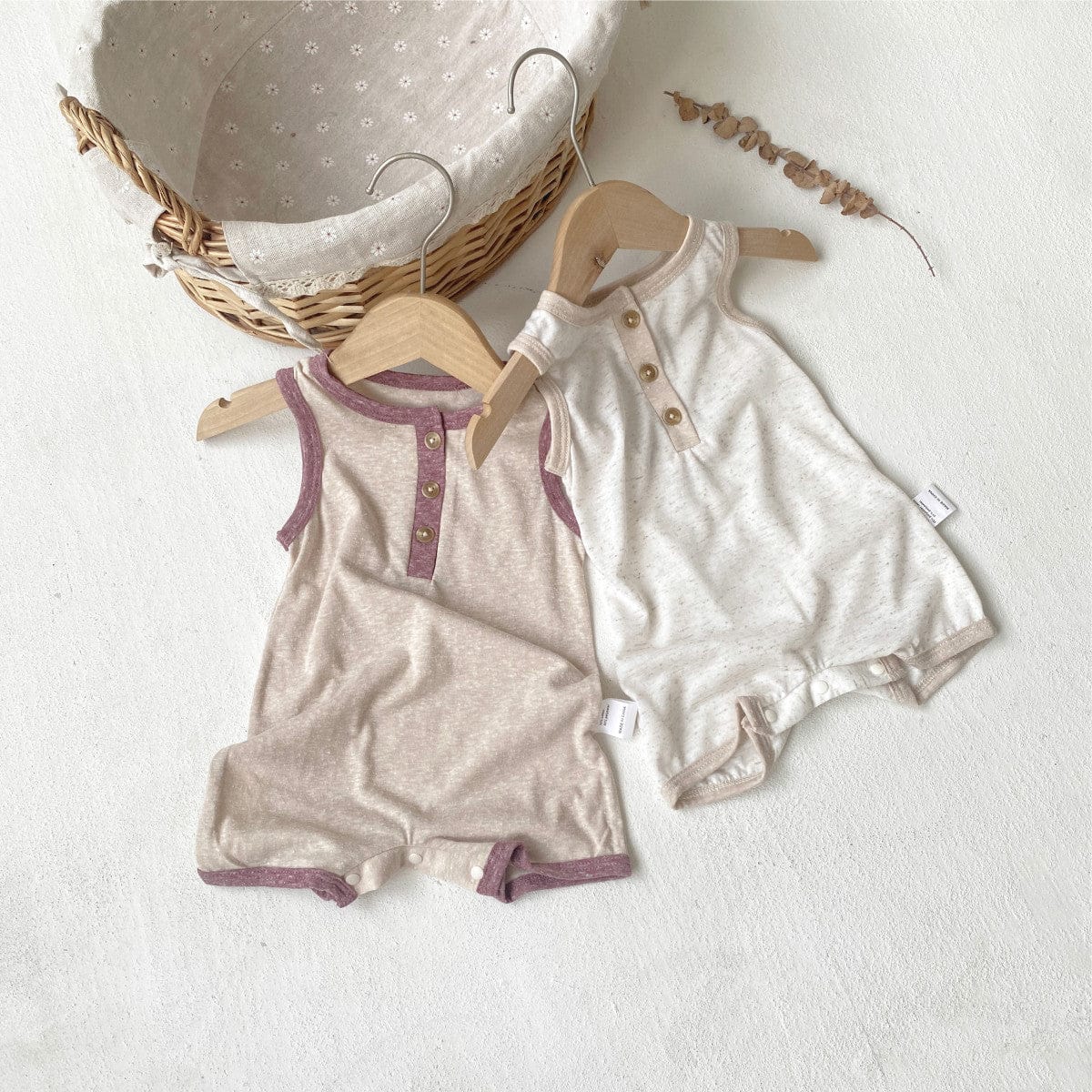 ノースリーブロンパース ヘンリーネックノースリーブジャンプスーツ【mh0009994】