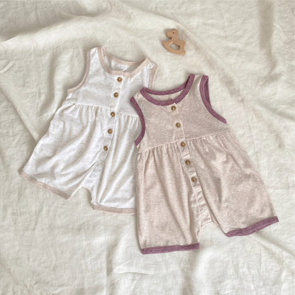 ノースリーブジャンプスーツ ノースリーブバイピングジャンプスーツ【mh0009995】