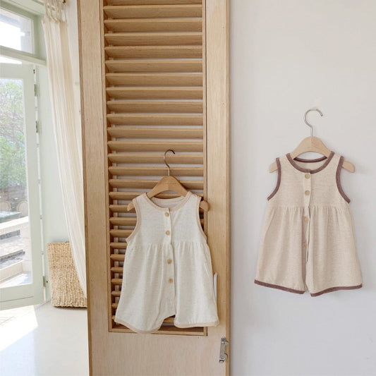 ノースリーブジャンプスーツ ノースリーブバイピングジャンプスーツ【mh0009995】