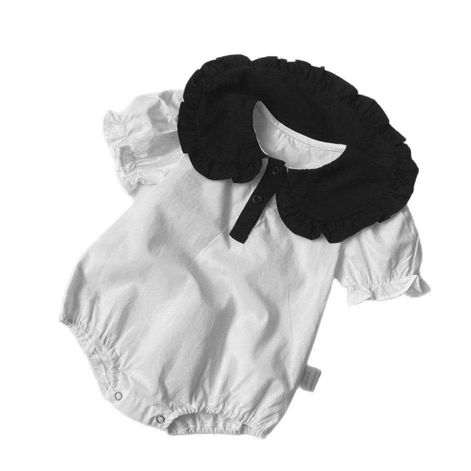 半袖ロンパース ビッグフリル襟半袖パフスリーブロンパース【mh0009996】