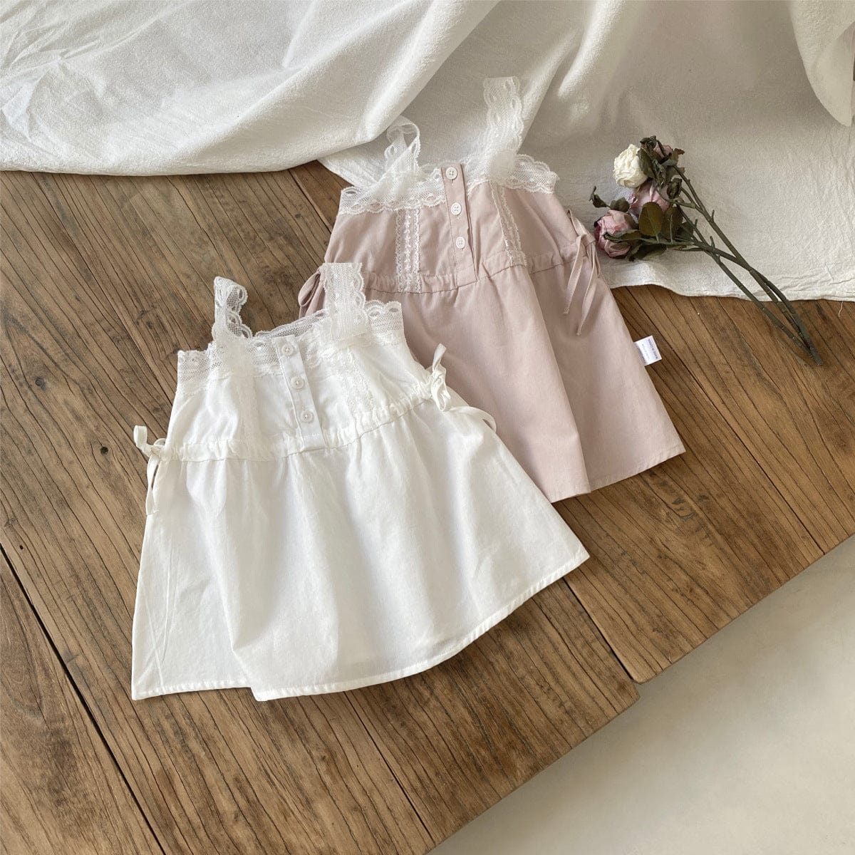 ノースリーブワンピース レースショルダードロストノースリーブワンピース【mh0009998】