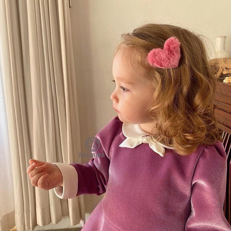 長袖ワンピース ベルベッド風リボン襟長袖フォーマルワンピース【mh0010002】