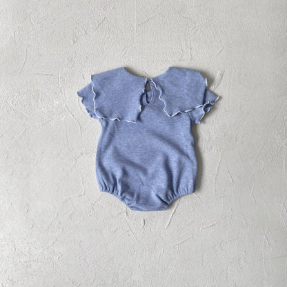 半袖ロンパース メロフリルショールカラー半袖ロンパース【mh0010005】