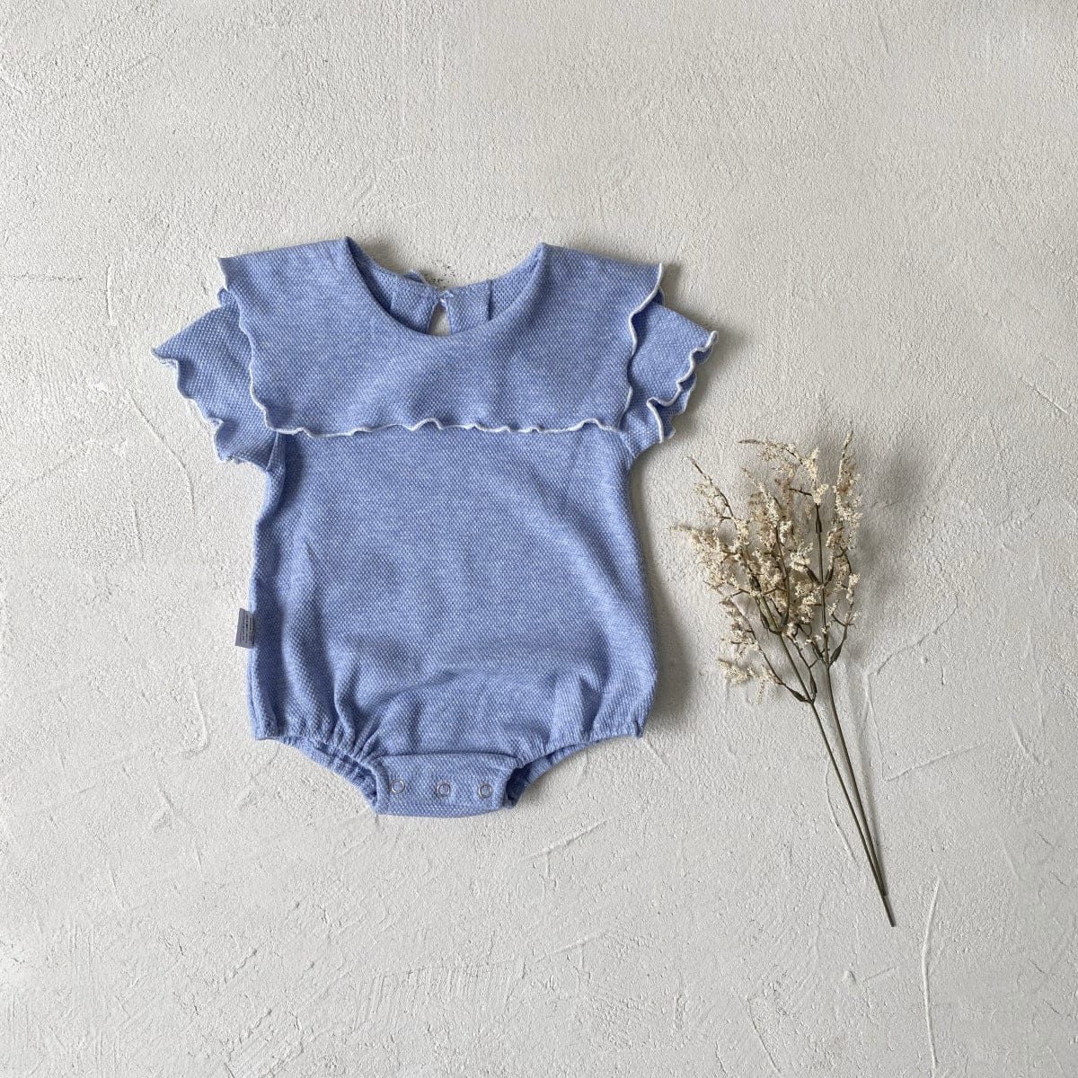 半袖ロンパース メロフリルショールカラー半袖ロンパース【mh0010005】