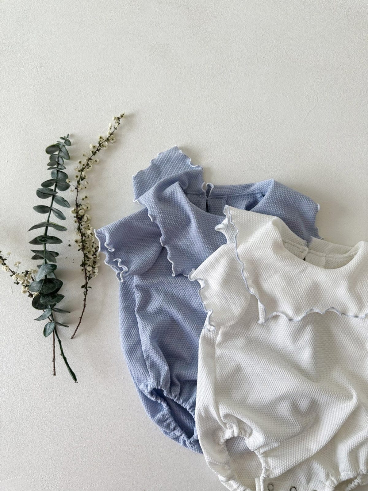 半袖ロンパース メロフリルショールカラー半袖ロンパース【mh0010005】