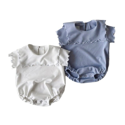 半袖ロンパース メロフリルショールカラー半袖ロンパース【mh0010005】