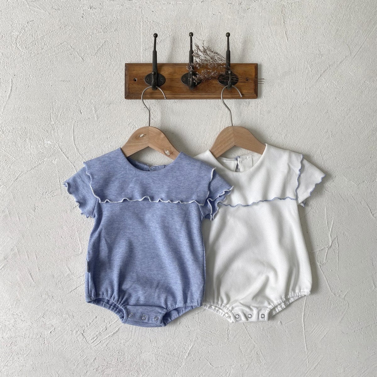 半袖ロンパース メロフリルショールカラー半袖ロンパース【mh0010005】