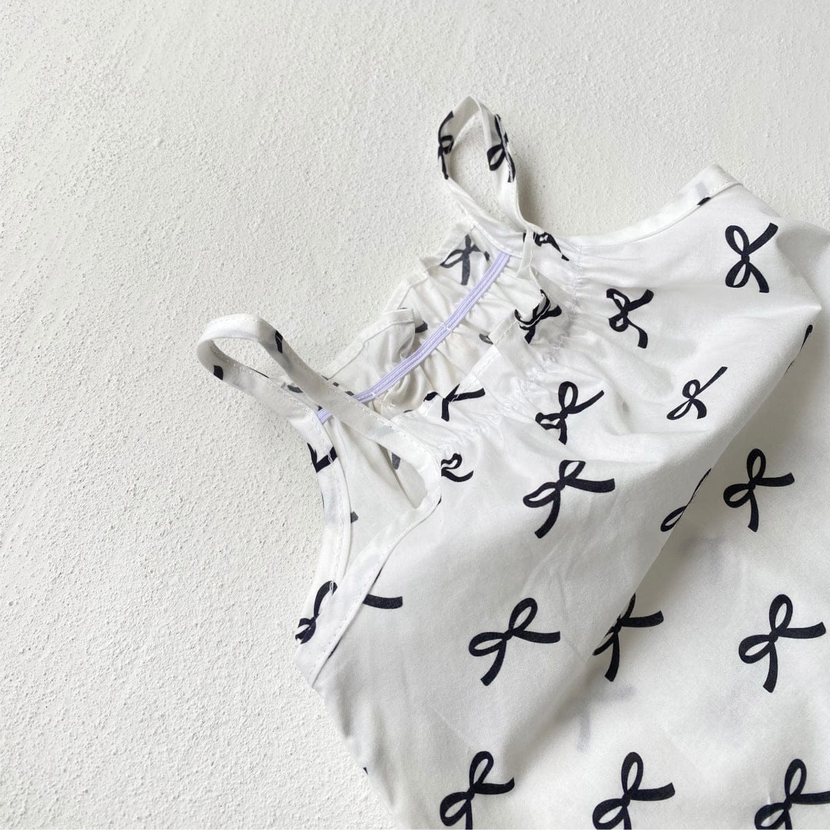 ノースリーブジャンプスーツ リボンプリントキャミソールジャンプスーツ+チューリップハット帽子セット【mh0010006】