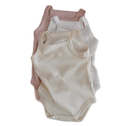 ノースリーブロンパース レースニットシンプルキャミソールボディスーツ【mh0010204】