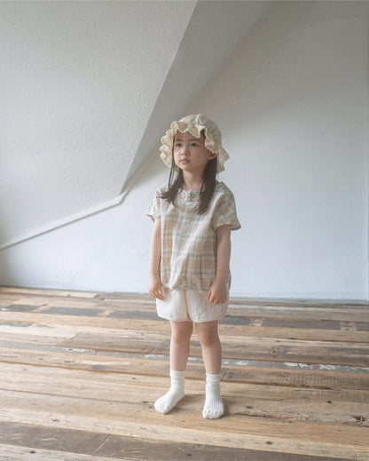 半袖シャツ・ブラウス レトロチェック半袖シャツブラウス【mh0010215】