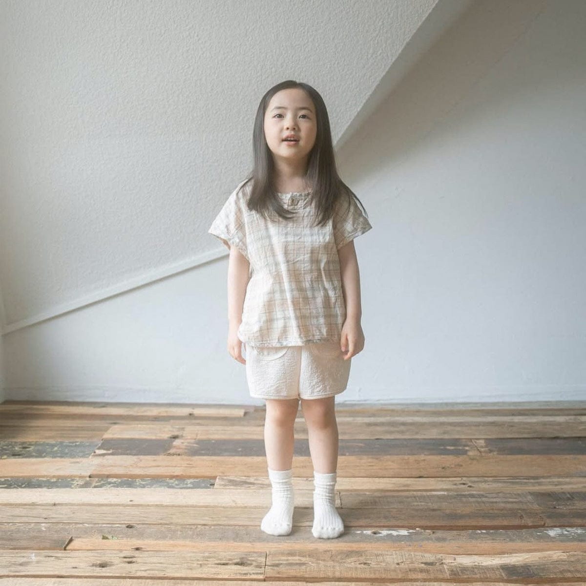 半袖シャツ・ブラウス レトロチェック半袖シャツブラウス【mh0010215】