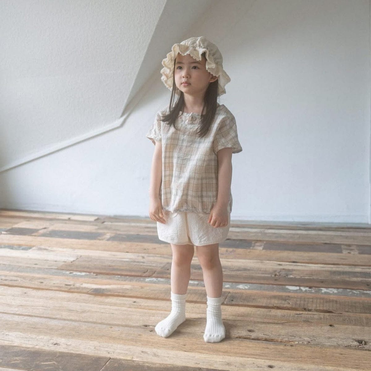 半袖シャツ・ブラウス レトロチェック半袖シャツブラウス【mh0010215】