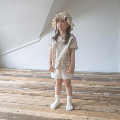 半袖シャツ・ブラウス レトロチェック半袖シャツブラウス【mh0010215】