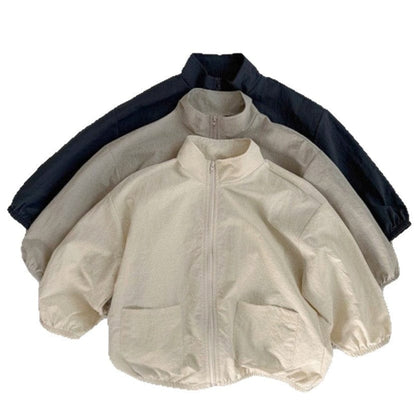 ショートコート・ジャケット・ジャンパー シンプルベーシックジップアップブルゾンジャケット【mh0010600】