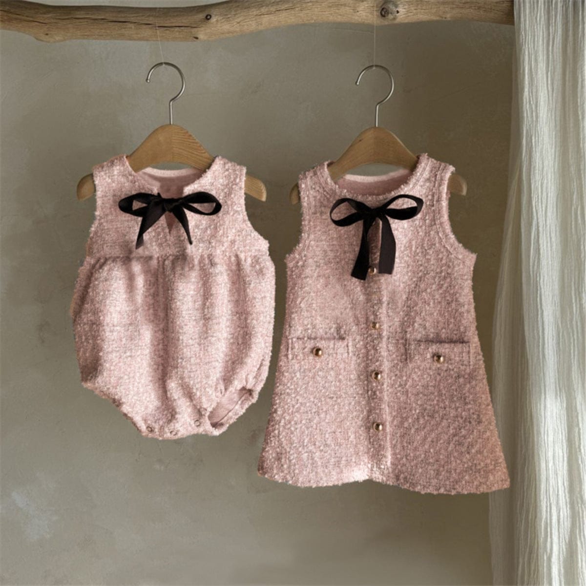 ノースリーブロンパース フロントリボンノースリーブロンパース【mh0010602】