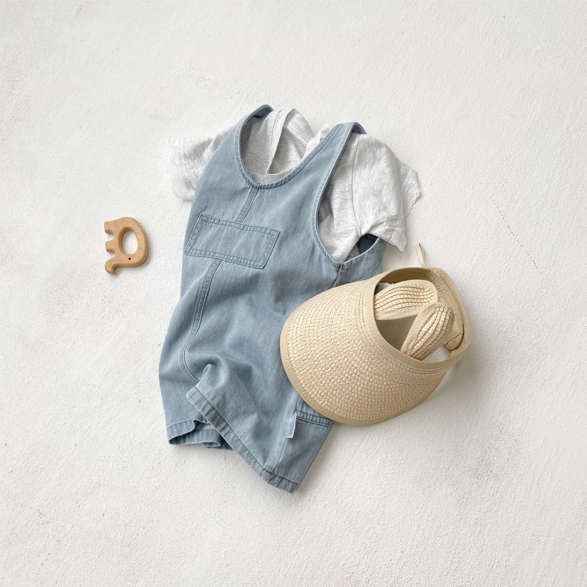 ノースリーブロンパース デニムノースリーブジャンプスーツ/ロンパース【mh0010605】