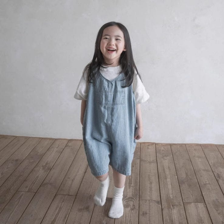 ノースリーブロンパース デニムノースリーブジャンプスーツ/ロンパース【mh0010605】