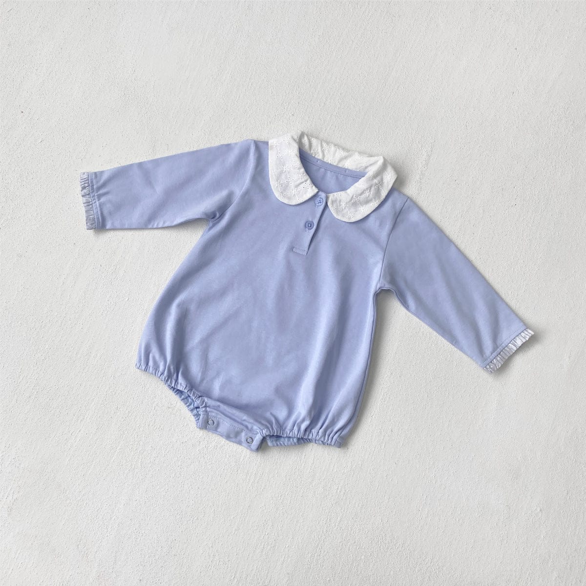 長袖ロンパース 丸襟長袖シャツロンパース【mh0010606】