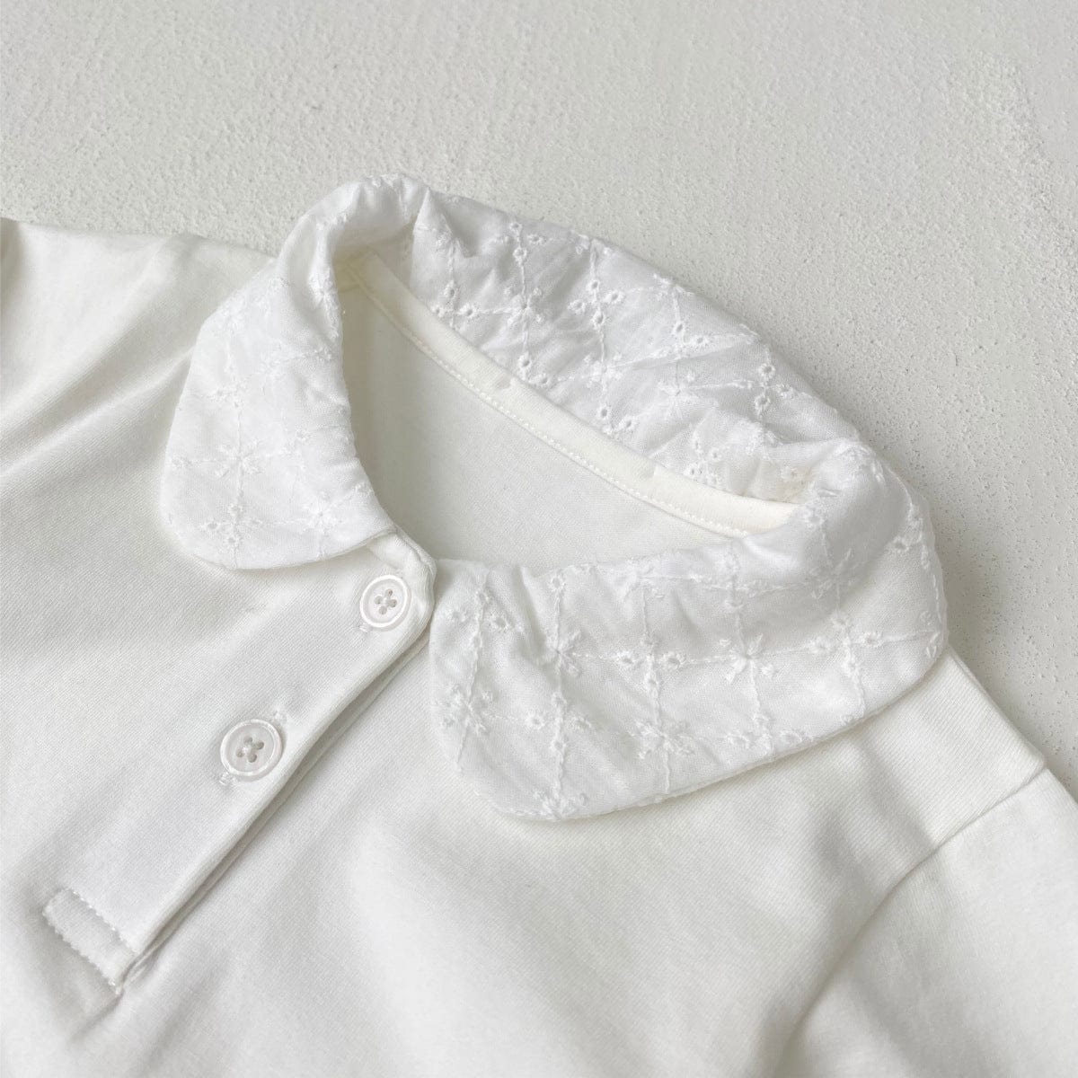 長袖ロンパース 丸襟長袖シャツロンパース【mh0010606】