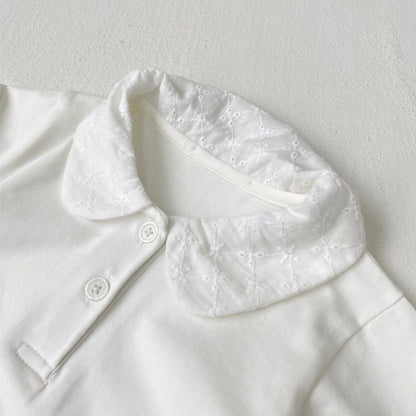 長袖ロンパース 丸襟長袖シャツロンパース【mh0010606】