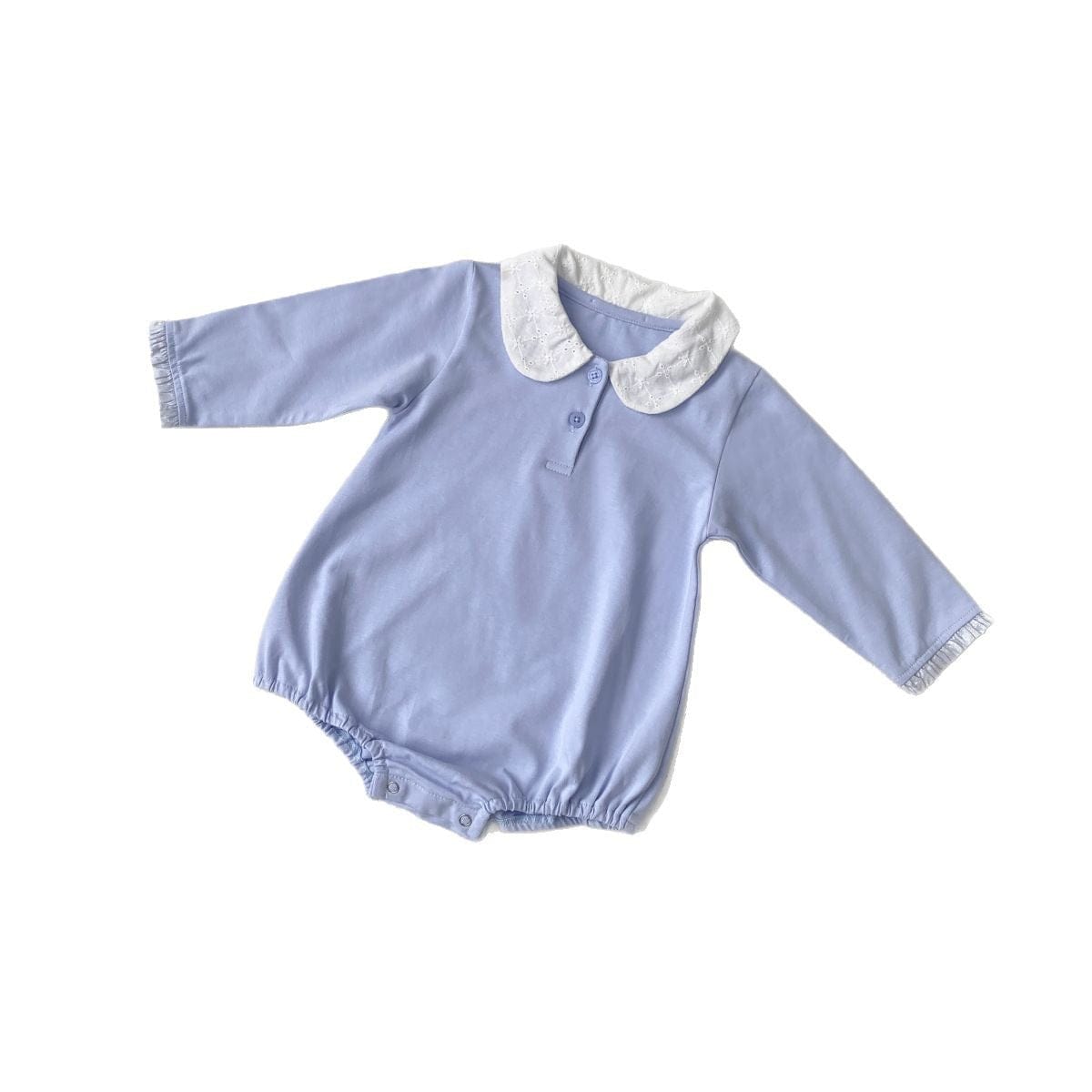 長袖ロンパース 丸襟長袖シャツロンパース【mh0010606】