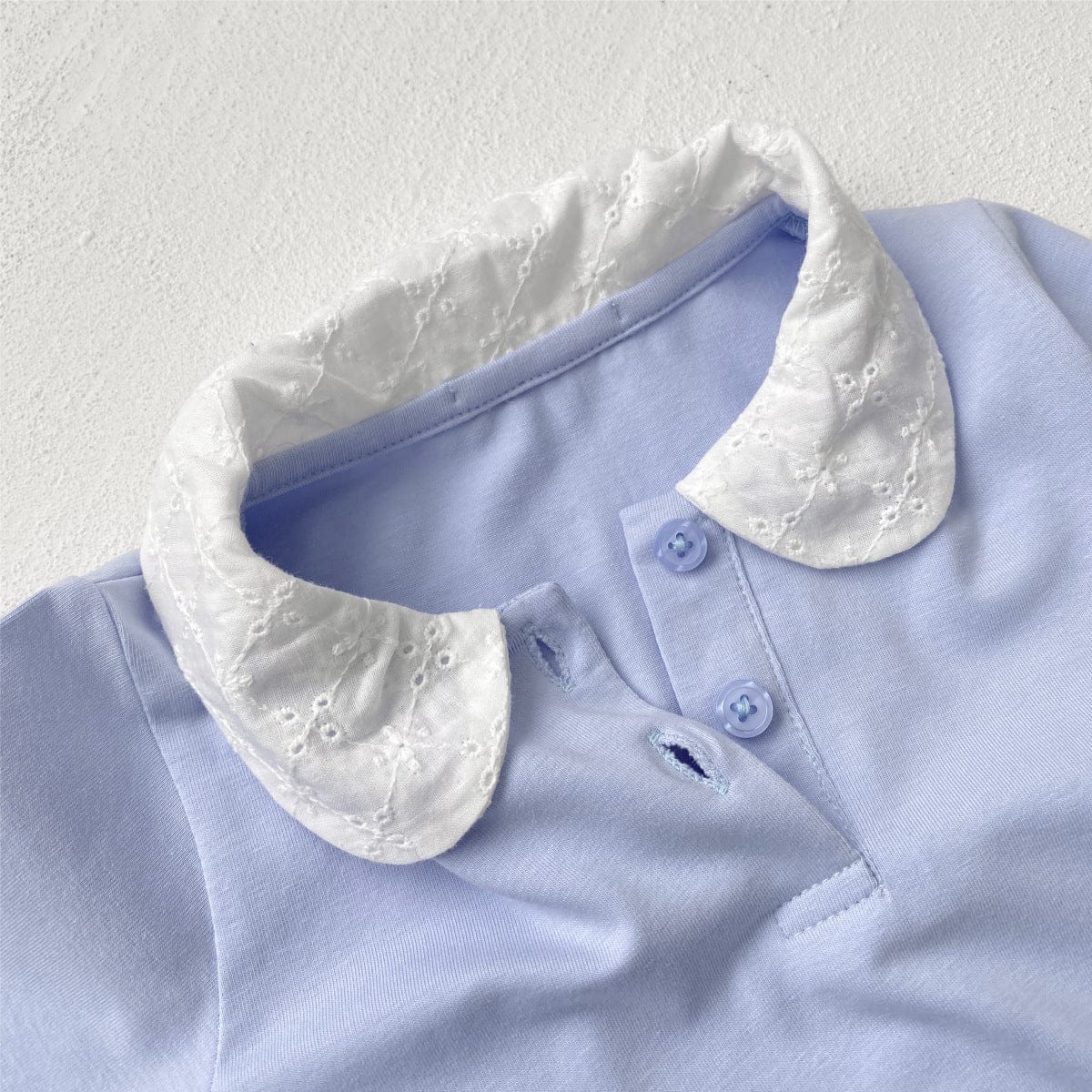 長袖ロンパース 丸襟長袖シャツロンパース【mh0010606】