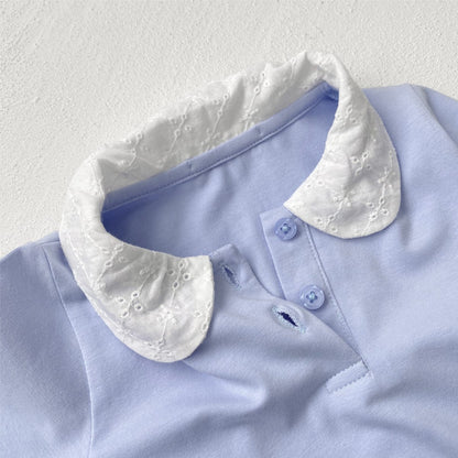 長袖ロンパース 丸襟長袖シャツロンパース【mh0010606】