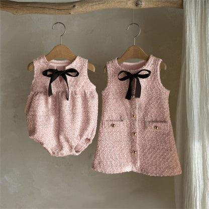 ノースリーブワンピース フロントリボンノースリーブワンピース【mh0010607】