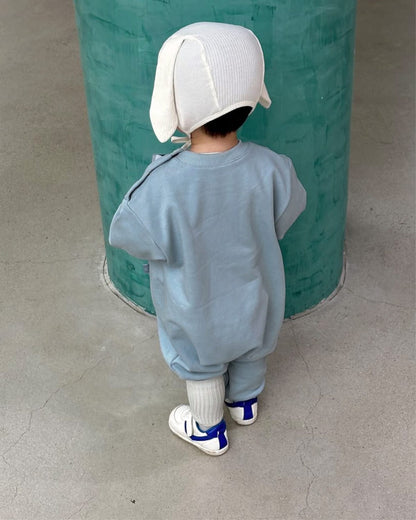 長袖ジャンプスーツ カンガルービッグポケット長袖ジャンプスーツロンパース【mh0010610】