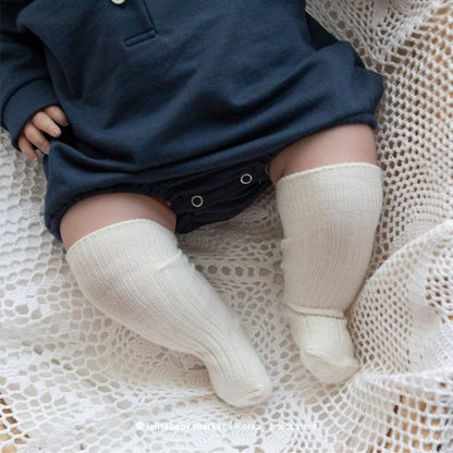 長袖ロンパース セーラーカラーロンパース ボンネット付き 長袖スウェット ボディスーツ【mh0010884】