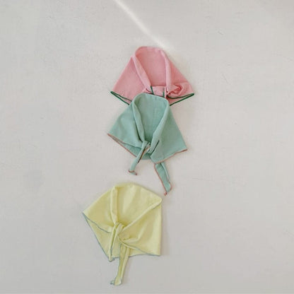 長袖ロンパース パステルカラーロンパース ショール付き バイカラー長袖コットンカバーオール【mh0010885】