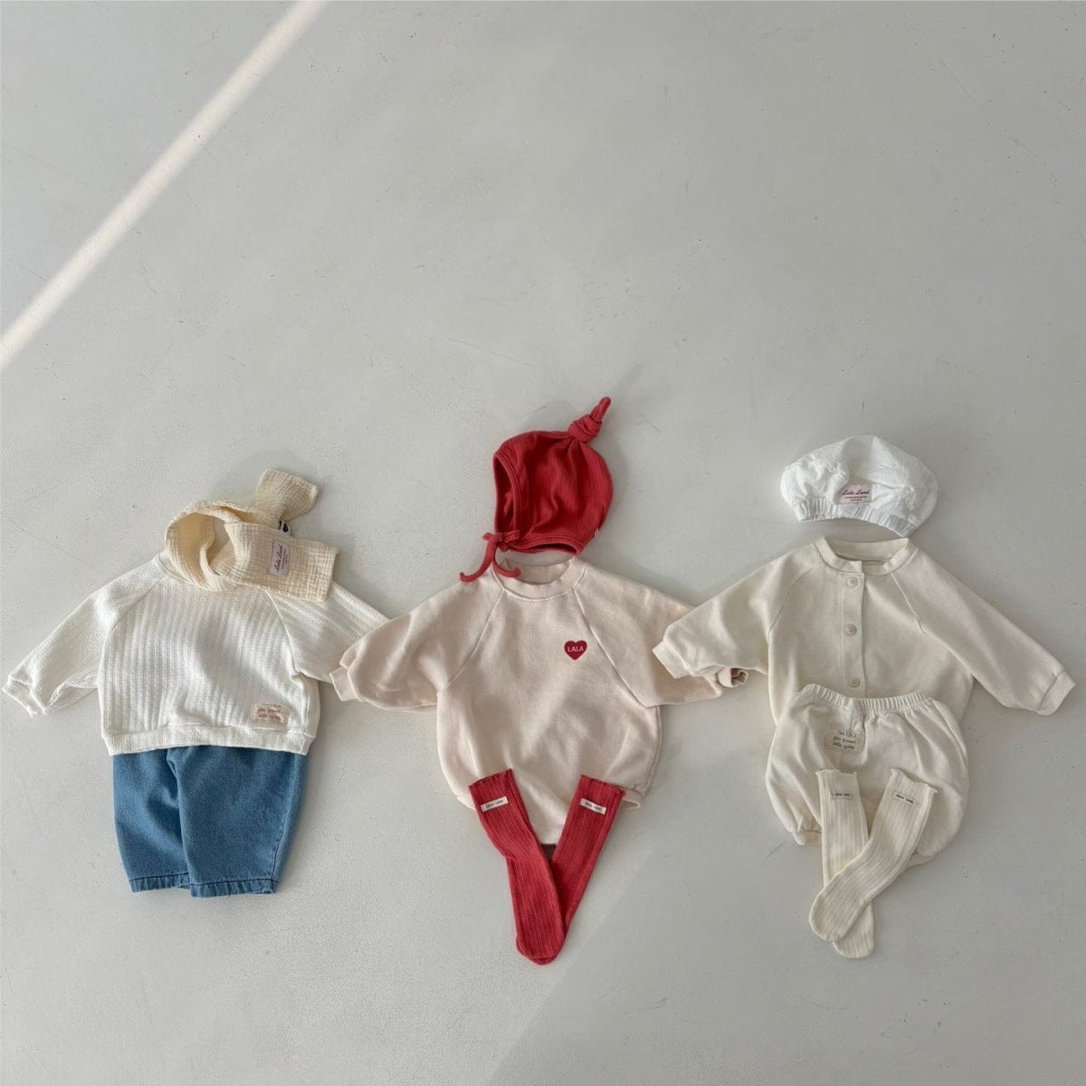 長袖ロンパース ハート刺繍ロンパース ラグラン袖 スウェット コットンボディスーツ【mh0010892】