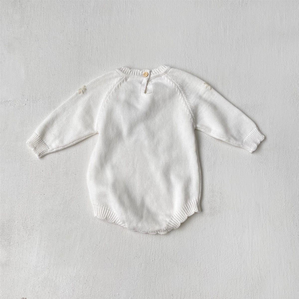 ニット・セーター ぷっくり刺繍フラワーニットトップス/ロンパース/ボンネット【mh0010898】